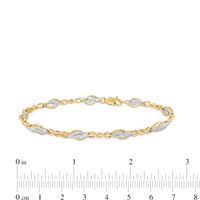 0.50 CT. T.W. Diamond Alternating Flame Bracelet in 10K Gold - 7.25"|Peoples Jewellers