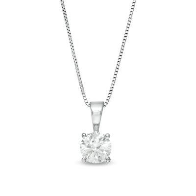 0.58 CT. Certified Canadian Diamond Solitaire Pendant in 10K White Gold (I/I3)|Peoples Jewellers