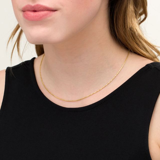 1.4mm Sparkle Chain Necklace in 10K Gold - 20"|Peoples Jewellers