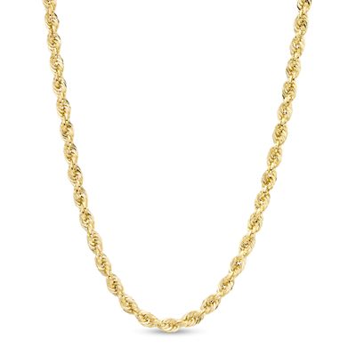 030 Gauge Glitter Rope Chain Necklace in Solid 14K Gold - 24"|Peoples Jewellers