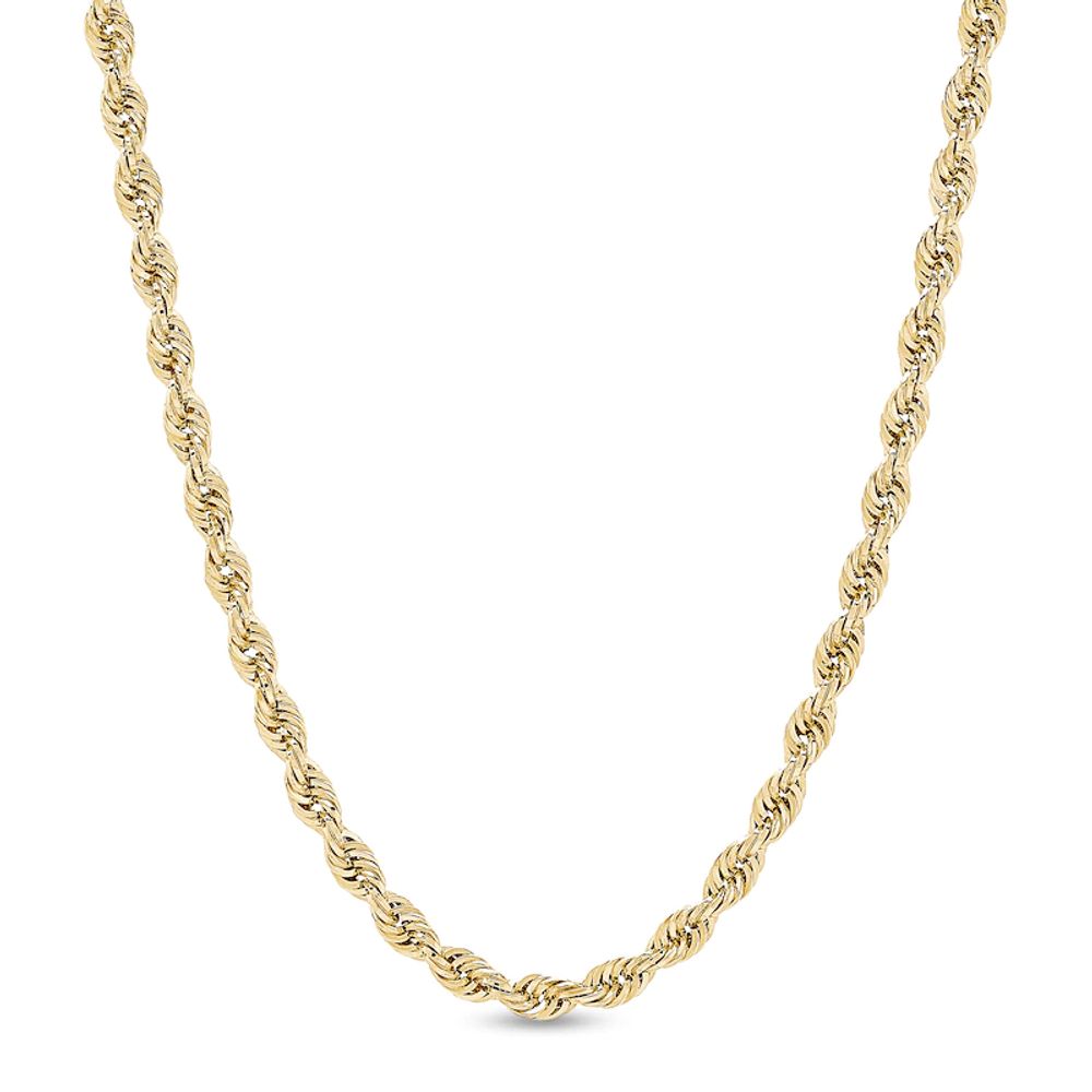 5.5mm Glitter Rope Chain Necklace in Hollow 14K Gold - 26"|Peoples Jewellers