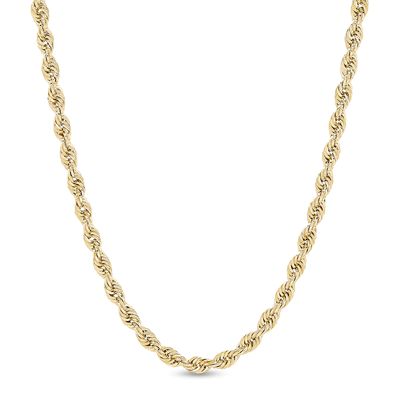 5.5mm Glitter Rope Chain Necklace in Hollow 14K Gold - 26"|Peoples Jewellers