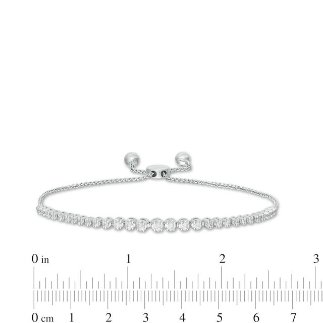 Marilyn Monroe™ Collection 0.50 CT. T.W. Journey Diamond Bolo Bracelet in 10K White Gold - 9.5"|Peoples Jewellers