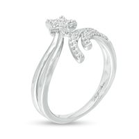 Marilyn Monroe™ Collection 0.20 CT. T.W. Diamond Bypass Shooting Star Ring Sterling Silver|Peoples Jewellers