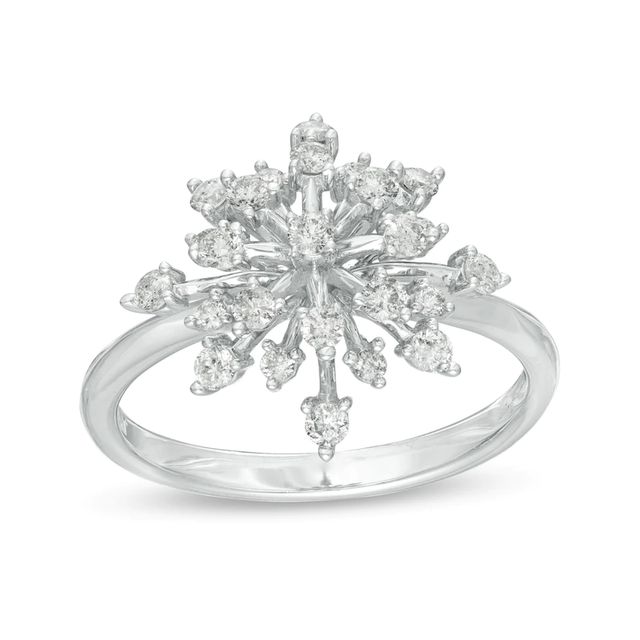 Marilyn Monroe™ Collection 0.50 CT. T.W. Diamond Starburst Ring in 10K White Gold|Peoples Jewellers