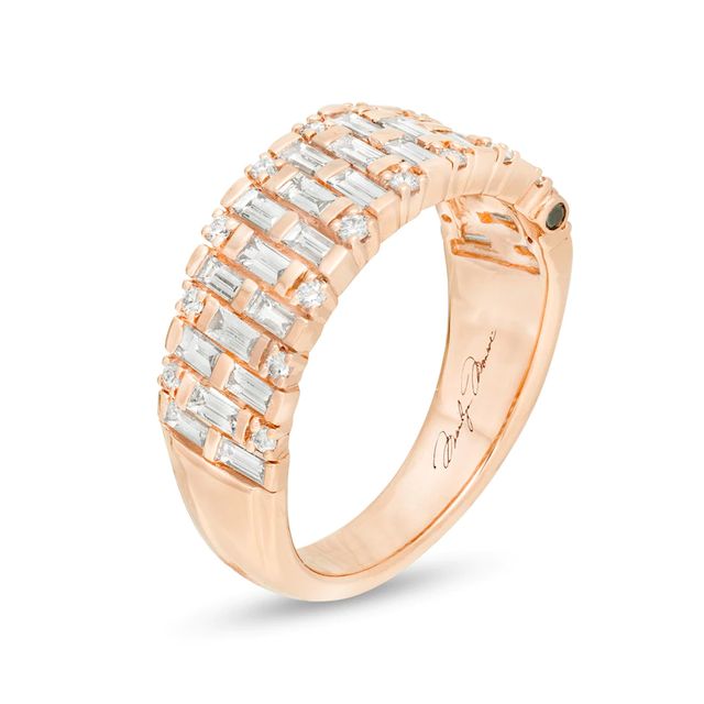 Marilyn Monroe™ Collection 0.95 CT. T.W. Baguette and Round Diamond Band in 14K Rose Gold|Peoples Jewellers