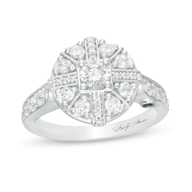 Marilyn Monroe™ Collection 1.23 CT. T.W. Diamond Frame Engagement Ring in 14K White Gold|Peoples Jewellers