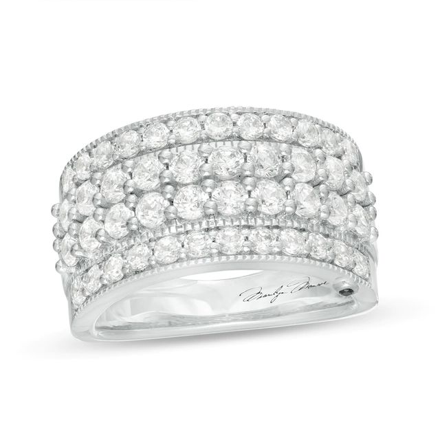 Marilyn Monroe™ Collection 1.95 CT. T.W. Diamond Multi-Row Vintage-Style Anniversary Band in 14K White Gold