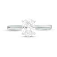 1.00 CT. Certified Oval Diamond Solitaire Engagement Ring in 14K White Gold (K/I3)|Peoples Jewellers