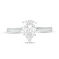 1.00 CT. Certified Pear-Shaped Diamond Solitaire Engagement Ring in 14K White Gold (K/I3)|Peoples Jewellers