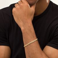 Made in Italy Men's 6.0mm Curb Chain Bracelet in 10K Gold - 8.5"|Peoples Jewellers