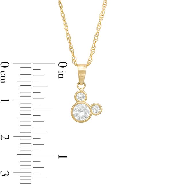 Child's 5.5mm Cubic Zirconia ©Disney Tilted Mickey Mouse Pendant in 10K Gold - 13"|Peoples Jewellers