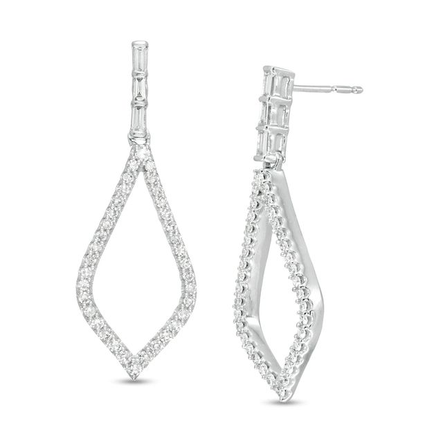 Marilyn Monroe™ Collection 0.37 CT. T.W. Diamond Teardrop Earrings in 10K White Gold|Peoples Jewellers