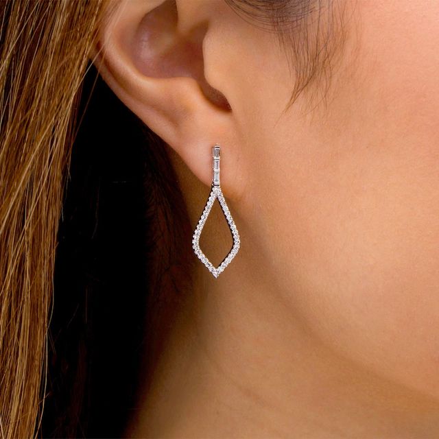 Marilyn Monroe™ Collection 0.37 CT. T.W. Diamond Teardrop Earrings in 10K White Gold|Peoples Jewellers