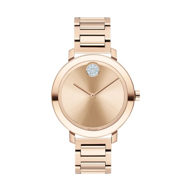 Ladies' Movado Bold® Evolution Crystal Accent Rose-Tone Watch (Model: 3600650)