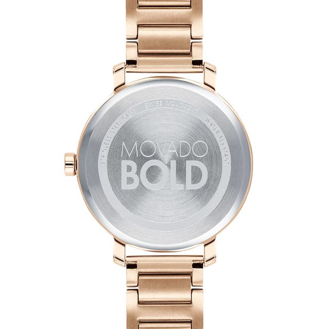 Ladies' Movado Bold® Evolution Crystal Accent Rose-Tone Watch (Model: 3600650)|Peoples Jewellers