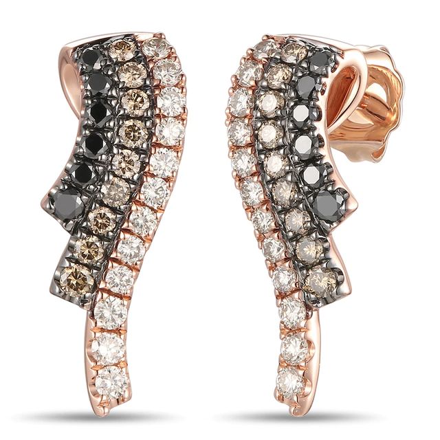 Le Vian® Chocolate Diamonds® 0.85 CT. T.W. Diamond Drop Earrings in 14K Strawberry Gold™|Peoples Jewellers