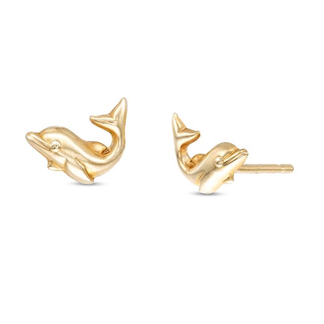 Child's Dolphin Stud Earrings in 10K Gold|Peoples Jewellers
