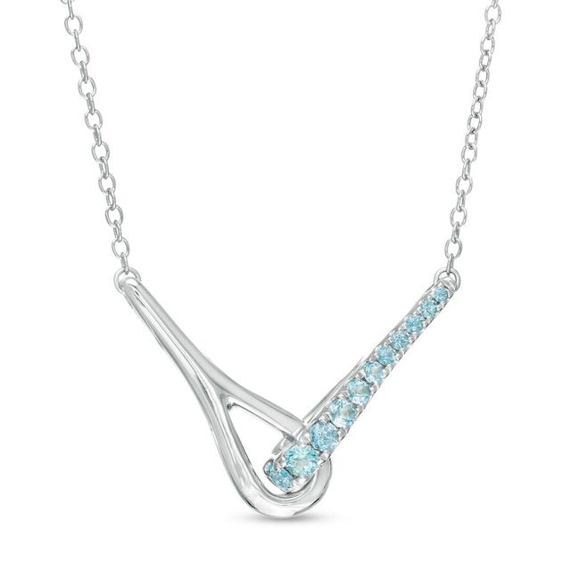 Love + Be Loved Blue Topaz Loop Necklace in Sterling Silver