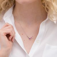 Love + Be Loved Lab-Created Ruby Loop Necklace in Sterling Silver|Peoples Jewellers