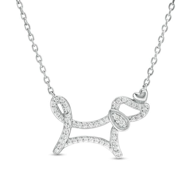 Marilyn Monroe™ Collection 0.15 CT. T.W. Diamond Dog Pendant in Sterling Silver|Peoples Jewellers