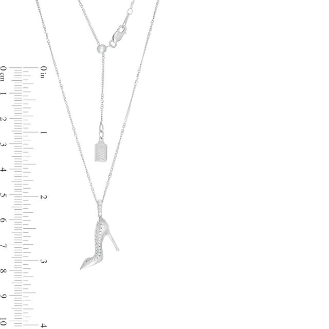 Emmy London Diamond Accent Shoe Pendant in Sterling Silver - 20"