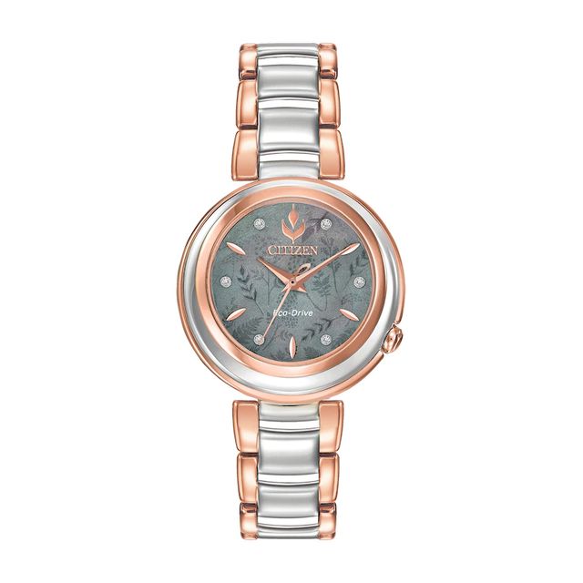 Ladies' Citizen Eco-Drive® Disney Frozen 2 Anna Diamond Accent Watch with Grey Mother-of-Pearl Dial (Model: EM0586-51Y)|Peoples Jewellers