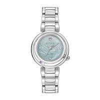 Ladies' Citizen Eco-Drive® Disney Ariel Diamond and Crystal Accent Watch with Mother-of-Pearl Dial (Model: EM0820-56N)|Peoples Jewellers