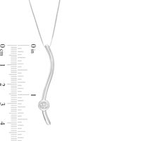 Marilyn Monroe™ Collection 0.15 CT. Diamond Solitaire Linear Ribbon Pendant in Sterling Silver|Peoples Jewellers