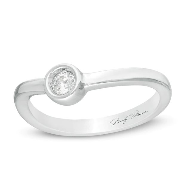 Marilyn Monroe™ Collection 0.115 CT. Diamond Solitaire Ring in Sterling Silver