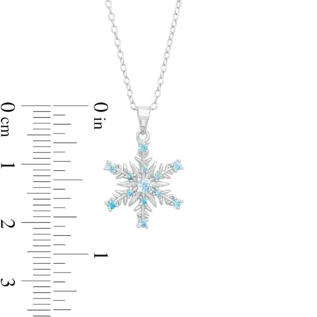 Child's Blue Cubic Zirconia ©Disney Frozen Snowflake Pendant in Sterling Silver - 15"|Peoples Jewellers