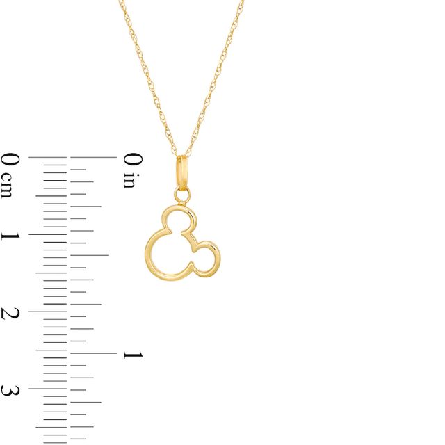 Child's ©Disney Tilted Mickey Mouse Silhouette Pendant in 10K Gold - 13"|Peoples Jewellers