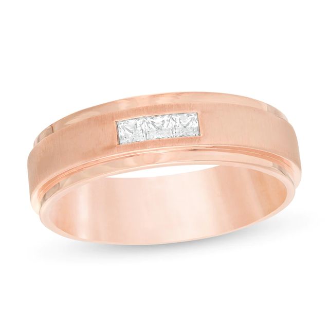 Men's 0.25 CT. T.W. Square-Cut Diamond Wedding Band in 10K Rose Gold|Peoples Jewellers