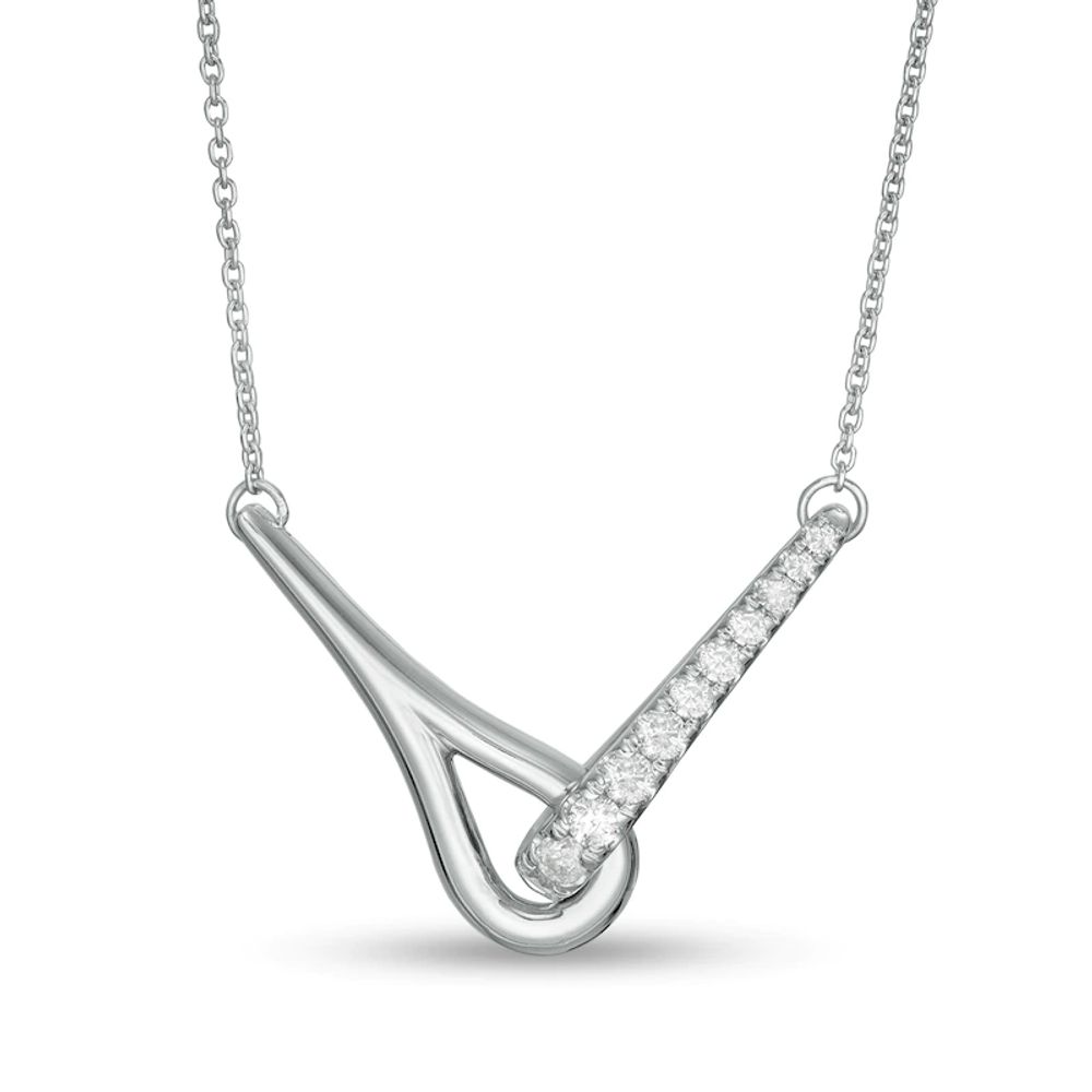 Love + Be Loved 0.25 CT. T.W. Diamond Loop Necklace in 10K White Gold|Peoples Jewellers