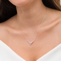 Love + Be Loved 0.50 CT. T.W. Diamond Loop Necklace in 10K White Gold|Peoples Jewellers