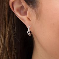 Love + Be Loved 0.16 CT. T.W. Journey Diamond Loop Hoop Earrings in Sterling Silver|Peoples Jewellers