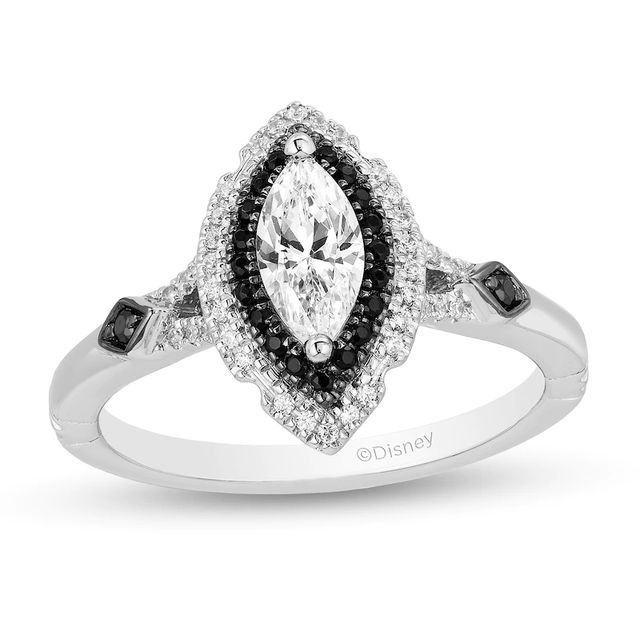 Enchanted Disney Villains Maleficent 0.69 CT. T.W. Enhanced Black and White Diamond Engagement Ring in 14K White Gold