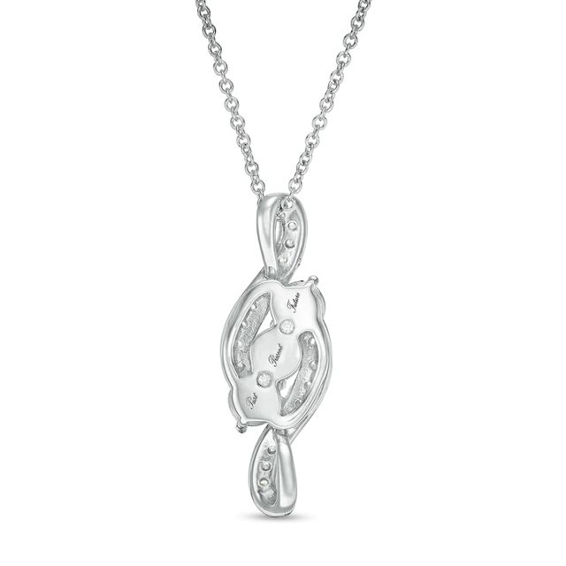 0.50 CT. T.W. Diamond Past Present Future® Bypass Swirl Pendant in 10K White Gold