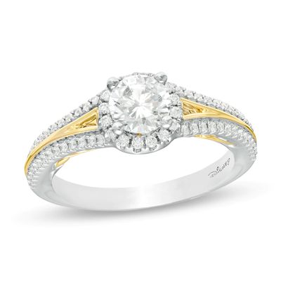 Enchanted Disney Anna 0.95 CT. T.W. Diamond Frame Split Shank Engagement Ring in 14K Two-Tone Gold|Peoples Jewellers