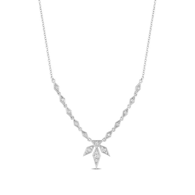 Enchanted Disney Elsa 0.18 CT. T.W. Diamond Snowflake Necklace in 10K White Gold|Peoples Jewellers