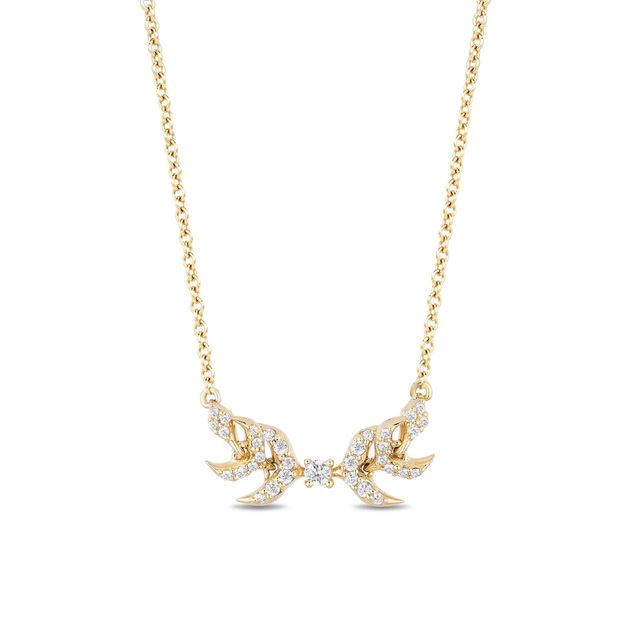 Enchanted Disney Anna 0.18 CT. T.W. Diamond Double Wheat Necklace in 10K Gold|Peoples Jewellers