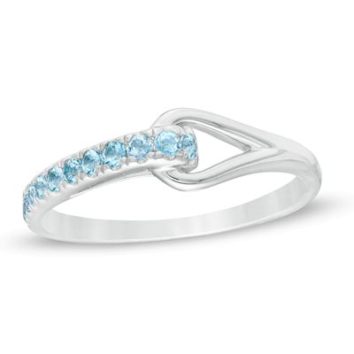 Love + Be Loved Blue Topaz Heart Loop Ring in Sterling Silver|Peoples Jewellers