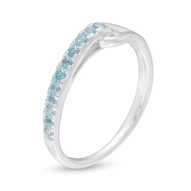 Love + Be Loved Blue Topaz Heart Loop Ring in Sterling Silver