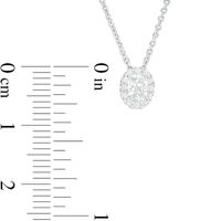 0.29 CT. T.W. Certified Oval Diamond Frame Pendant in 14K White Gold (I/SI2) - 19"|Peoples Jewellers