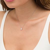 CT. T.W. Certified Pear-Shaped Diamond Frame Pendant in 14K White Gold (I/SI2)|Peoples Jewellers