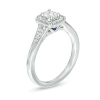 Vera Wang Love Collection 0.37 CT. T.W. Emerald-Cut Diamond Frame Vintage-Style Engagement Ring in 14K White Gold|Peoples Jewellers