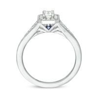 Vera Wang Love Collection 0.37 CT. T.W. Emerald-Cut Diamond Frame Vintage-Style Engagement Ring in 14K White Gold|Peoples Jewellers