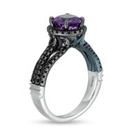 Enchanted Disney Villains Ursula Amethyst and 0.45 CT. T.W. Black Diamond Engagement Ring in 14K White Gold|Peoples Jewellers