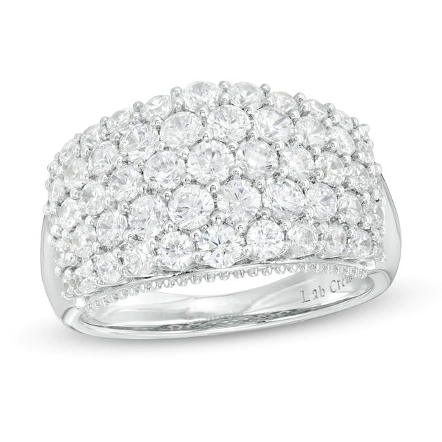 1.95 CT. T.W. Certified Lab-Created Diamond Multi-Row Ring in 14K White Gold (F/SI2)|Peoples Jewellers