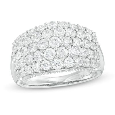 1.95 CT. T.W. Certified Lab-Created Diamond Multi-Row Ring in 14K White Gold (F/SI2)|Peoples Jewellers